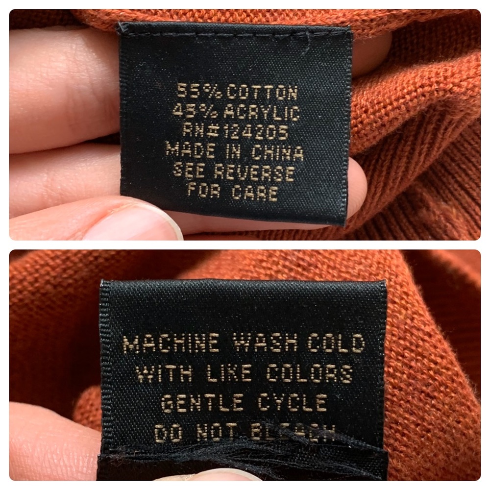 F/X Fusion Rust 1/4 Button Down Sweater Shirt - image 5